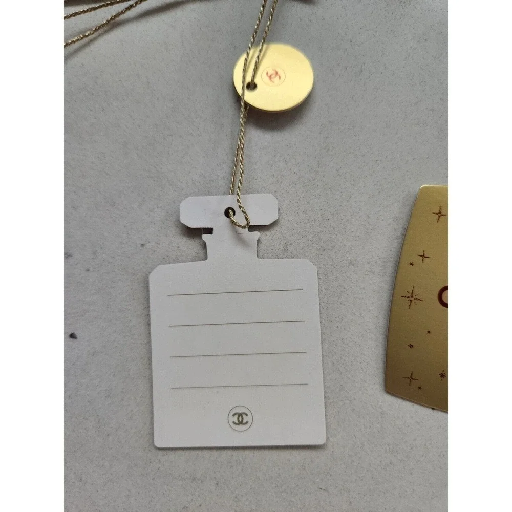 NIB Chanel Small Paper Logo Label Tags Set of 4